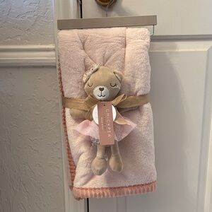 Chick Pea Pink Bear and Plush Blanket